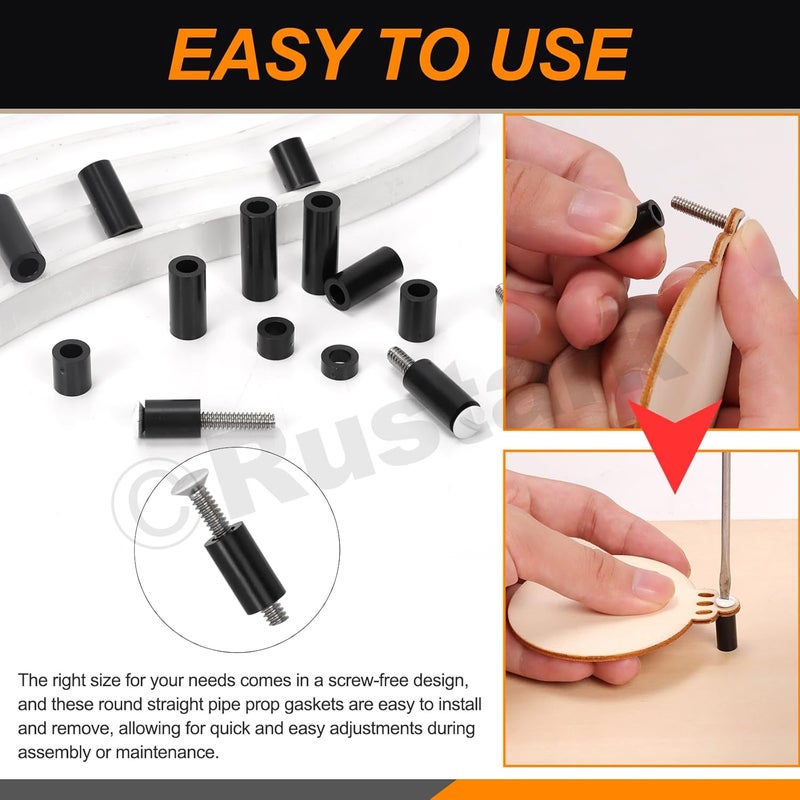 Rustark 245Pcs 6-32 White Wall Plate Screws Assortment Kit with Outlet Screws Spacers White Machine Screws Long Electrical Outlet Screws Light Plate Screws for Industrial Electricity - Image 5